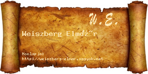 Weiszberg Elmár névjegykártya